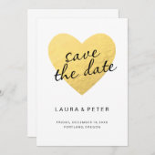 Save the Date | goldenes Herz (Vorne/Hinten)
