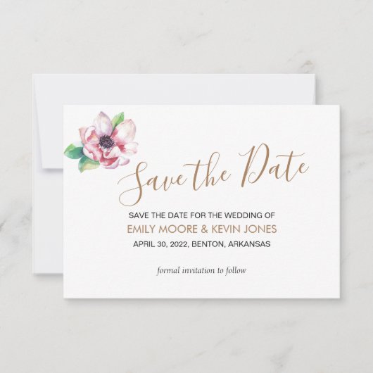 Save the Date goldfarbene Klassik Card (Vorderseite)