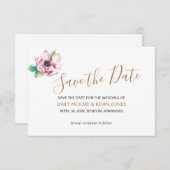 Save the Date goldfarbene Klassik Card (Vorne/Hinten)