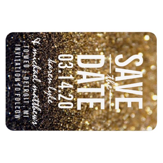 Save the Date - goldfarbenes Nite-Fab Magnet (Horizontal)