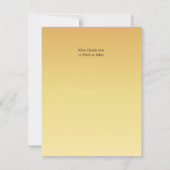 Save The Date Goldgelbe Blume Flach Dankeskarte (Rückseite)