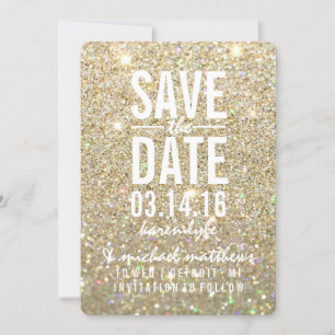 Save the Date   GoldGlitzer Fab