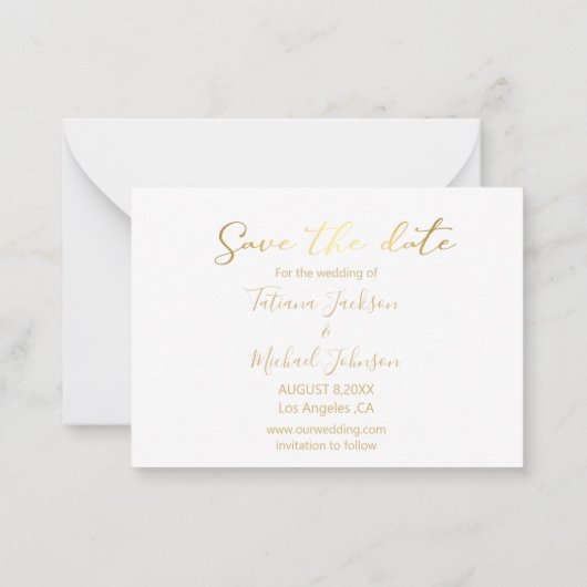 Save the Date Goldhochzeit 2 Fotos Collage Mitteilungskarte (Rückseite)