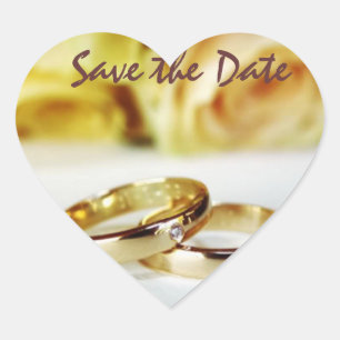 Save the Date/Goldhochzeitsanleihen Herz-Aufkleber