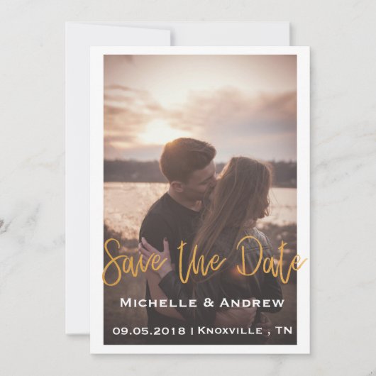 Save the Date Goldschrift (Vorderseite)