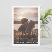 Save the Date Goldschrift (Stehend Vorderseite)