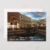 Save the Date Gondola Ride, die Venezianische Post Ankündigungspostkarte (Vorne/Hinten)