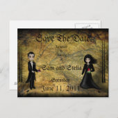 Save the Date Goth Postcard Ankündigungspostkarte (Vorne/Hinten)