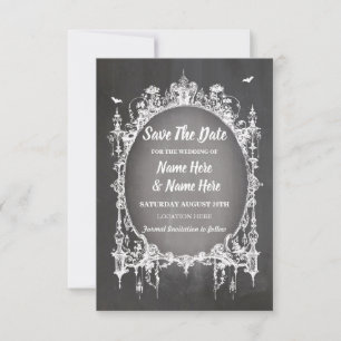 Save the Date Gothic Frame Halloween Rustikkarte
