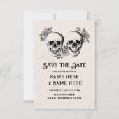 Save the Date Gothic Frame Halloween Skull Card (Vorderseite)