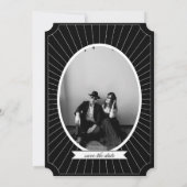 SAVE THE DATE Gothic Skeleton Tarot Wedding B&W Einladung (Rückseite)