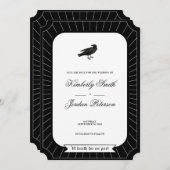 SAVE THE DATE Gothic Skeleton Tarot Wedding B&W Einladung (Vorne/Hinten)