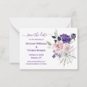 Save the Date gotische romantische Hochzeit Mitteilungskarte (Vorderseite)