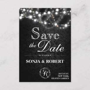 Save the Date - gotisches Schwarz mit weißem Licht