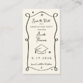 Save the Date Graduation Insert Card Visitenkarte (Vorderseite)