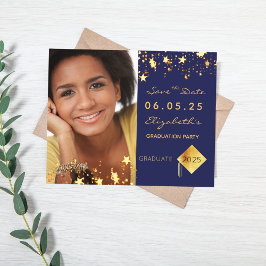 Save the Date Graduierungsparty - blauer Haushalt  Flyer