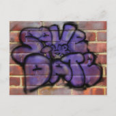 Save the Date Graffiti Ankündigungspostkarte (Vorderseite)