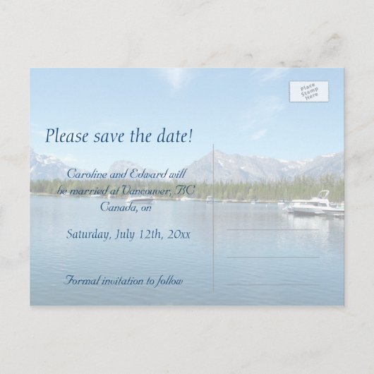 Save the Date, Grand Teton National Park. Ankündigungspostkarte (Rückseite)