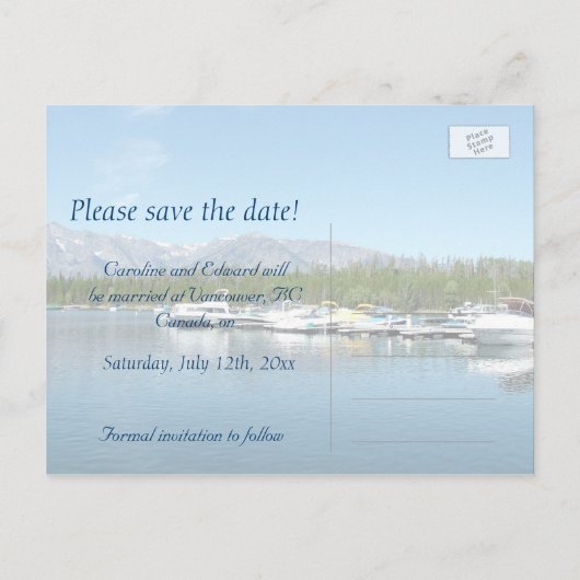 Save the Date, Grand Teton National Park. Ankündigungspostkarte (Rückseite)