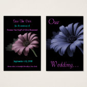 Save the Date Gray Lila Lila Gray Daisy (Vorne & Hinten)