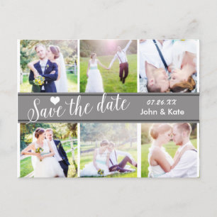SAVE THE DATE Gray Wedding 6 FOTO Postkarte