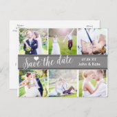 SAVE THE DATE Gray Wedding 6 FOTO Postkarte (Vorne/Hinten)