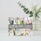 SAVE THE DATE Gray Wedding 6 FOTO Postkarte (Stehend Vorderseite)