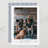 Save the Date Gray White Wedding Personalisiert (Vorne/Hinten)