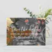 Save the Date Gray Wreath Golden (Stehend Vorderseite)