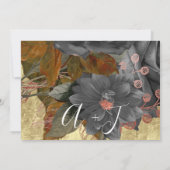 Save the Date Gray Wreath Golden (Rückseite)