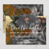 Save the Date Gray Wreath Golden (Vorne/Hinten)