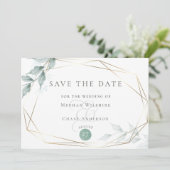 Save The Date | Grayed Jade Green Botanical (Stehend Vorderseite)