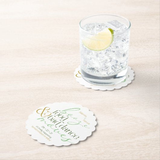 Save the Date Green Boost Food Bad Dance Moves Untersetzer (Vor Ort)