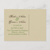 Save the Date Green Shade Wedding Colors Ankündigungspostkarte (Rückseite)