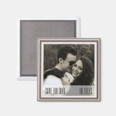 Save The Date Green Wine Magnet (Vorderseite/Rückseite)