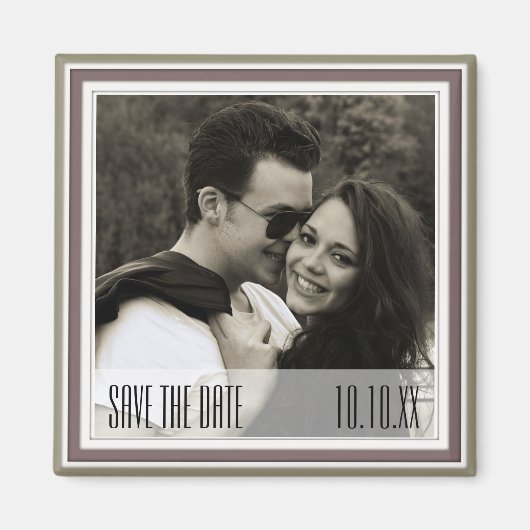 Save The Date Green Wine Magnet (Vorne)