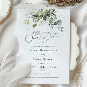 Save the Date Greenery Script Minimalistisch Weddi Einladung