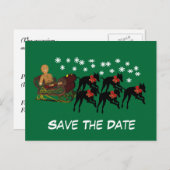 Save the Date Greyhound Weihnachtsfeiertag Postkar Ankündigungspostkarte (Vorne/Hinten)