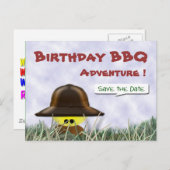 Save the Date GRILLEN Ankündigungspostkarte (Vorne/Hinten)