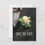 Save the Date grooms Boutonniere (Vorderseite)