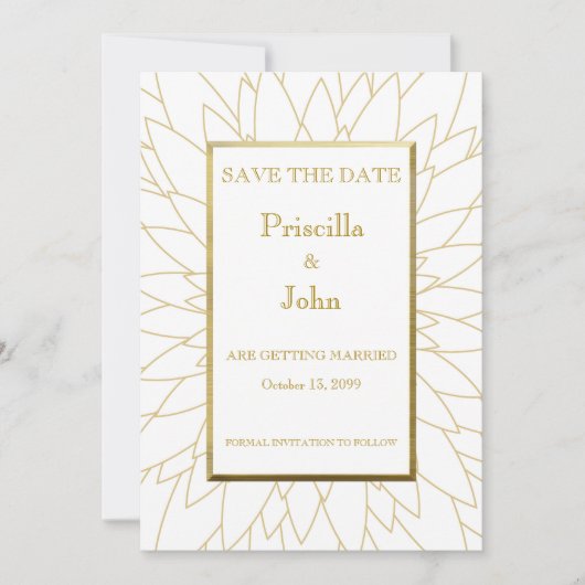 Save the Date, großartige Gatsby, Dahlia geometris Date (Vorderseite)