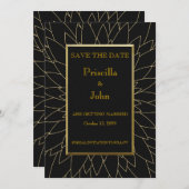 Save the Date, großartige Gatsby, Dahlia geometris Einladung (Vorne/Hinten)