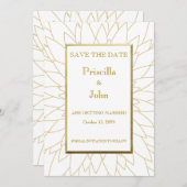 Save the Date, großartige Gatsby, Dahlia geometris Save The Date (Vorne/Hinten)