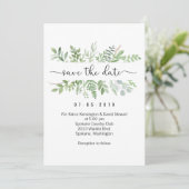 Save the Date Grün-Einladungs-Karte Einladung (Stehend Vorderseite)