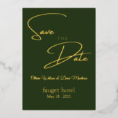 Save the Date grün Folieneinladung (Vorderseite)