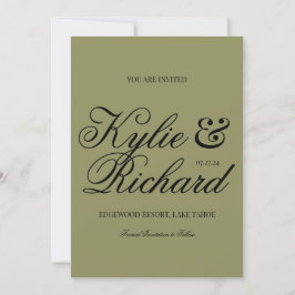 Save the Date grün Kariert Einladung