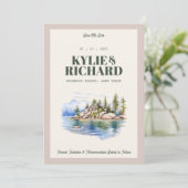 Save the Date grün und rosa Einladung (Stehend Vorderseite)