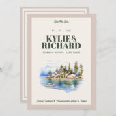 Save the Date grün und rosa Einladung (Vorne/Hinten)