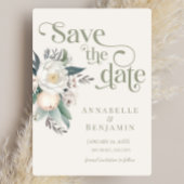 Save the Date Grün und Weiß Einladung