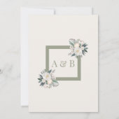 Save the Date Grün und Weiß Einladung (Rückseite)